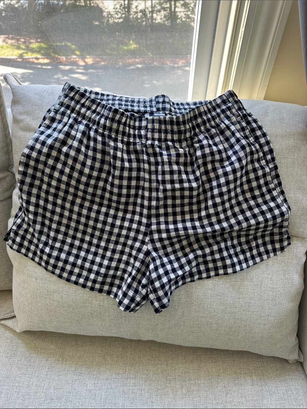 Old Navy Black and White Gingham High Waist Shorts